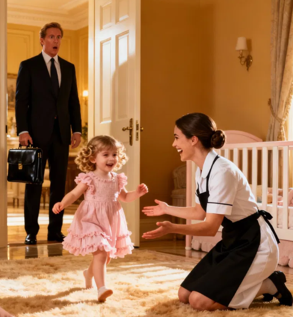 The Billionaire’s Eldest Daughter Had Never Walked. Until He Saw The Maid Doing The Impossible