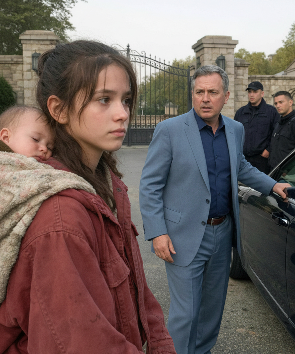 A Billionaire Was About to Ignore a Begging Girl at His Iron Gates — “Sir… Do You Need a Maid? My Baby Sister Hasn’t Eaten,” She Whispered — Yet One Faint Mark on Her Neck Stopped Him Cold and Revealed a Lost Family No Money Could Replace