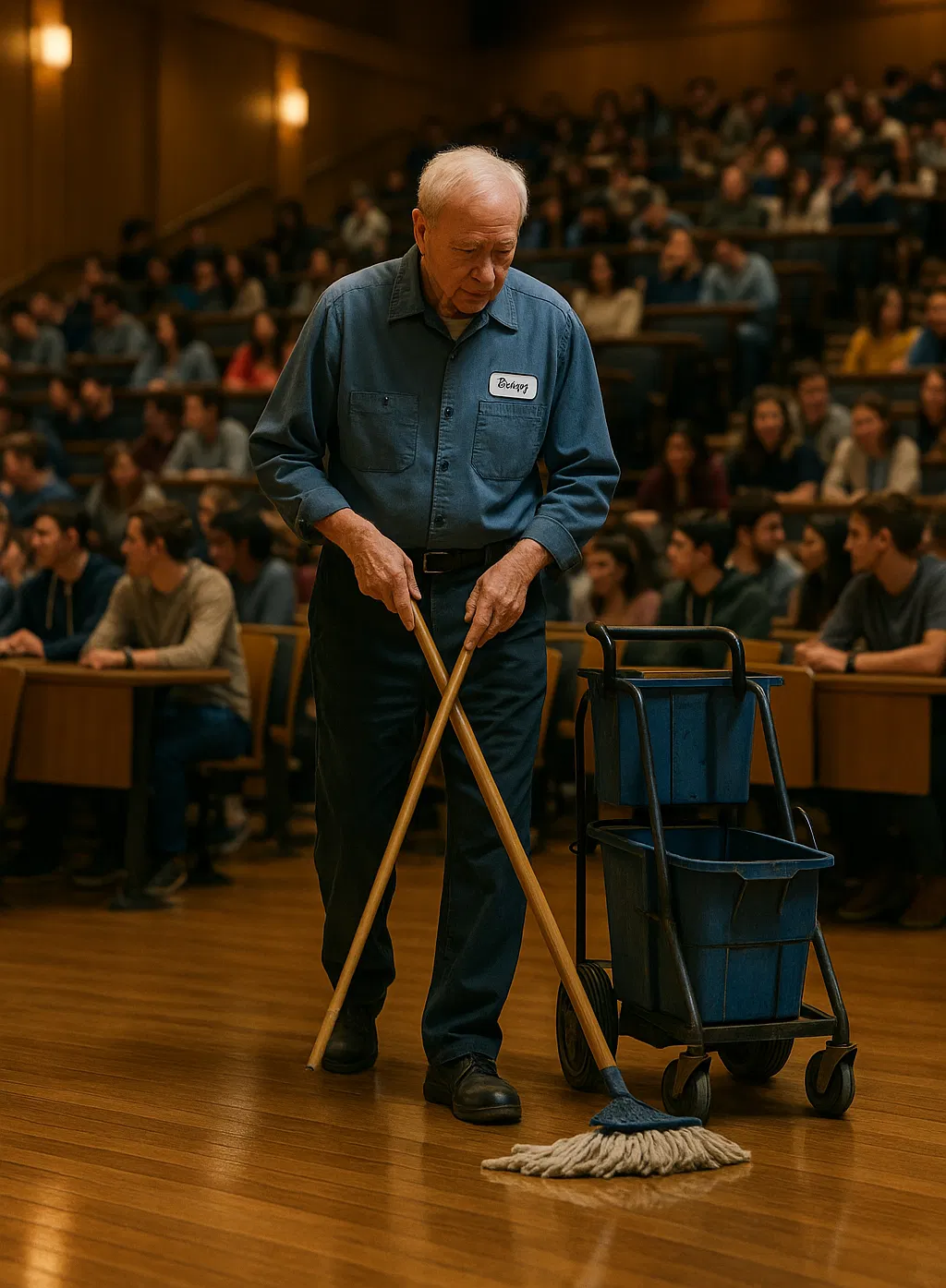 They Thought He Was “Just a Janitor” — The Truth Left the Entire Auditorium Silent