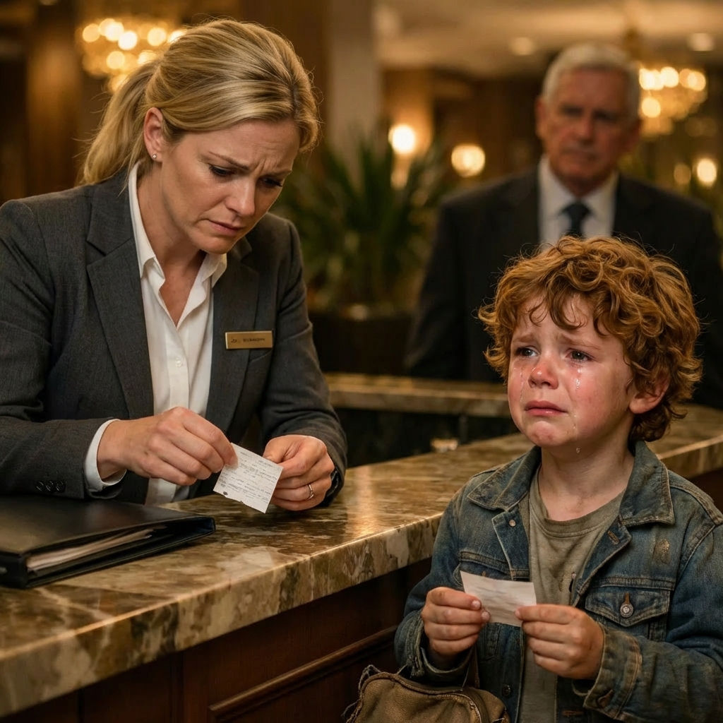 The manager tore up the poor boy’s voucher… without knowing the owner had seen everything… It was a brief, dry tear, like a fingernail ripping through fabric.