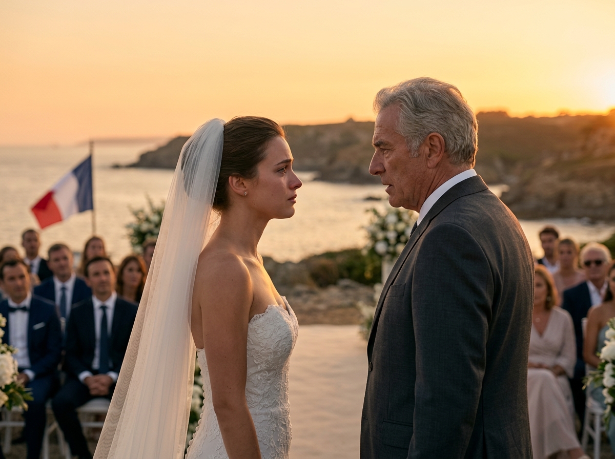 Ma belle-fille a arraché la perruque de ma femme sur la scène d’un mariage en bord de mer à Charleston, exposant les marques laissées par des mois de traitement alors que certains invités riaient encore, mon fils est resté là sans avancer, et j’ai doucement enlevé ma veste, j’ai couvert ma femme, puis j’ai ouvert l’enveloppe du mariage devant tout le monde, et le sourire de la mariée vacilla soudain