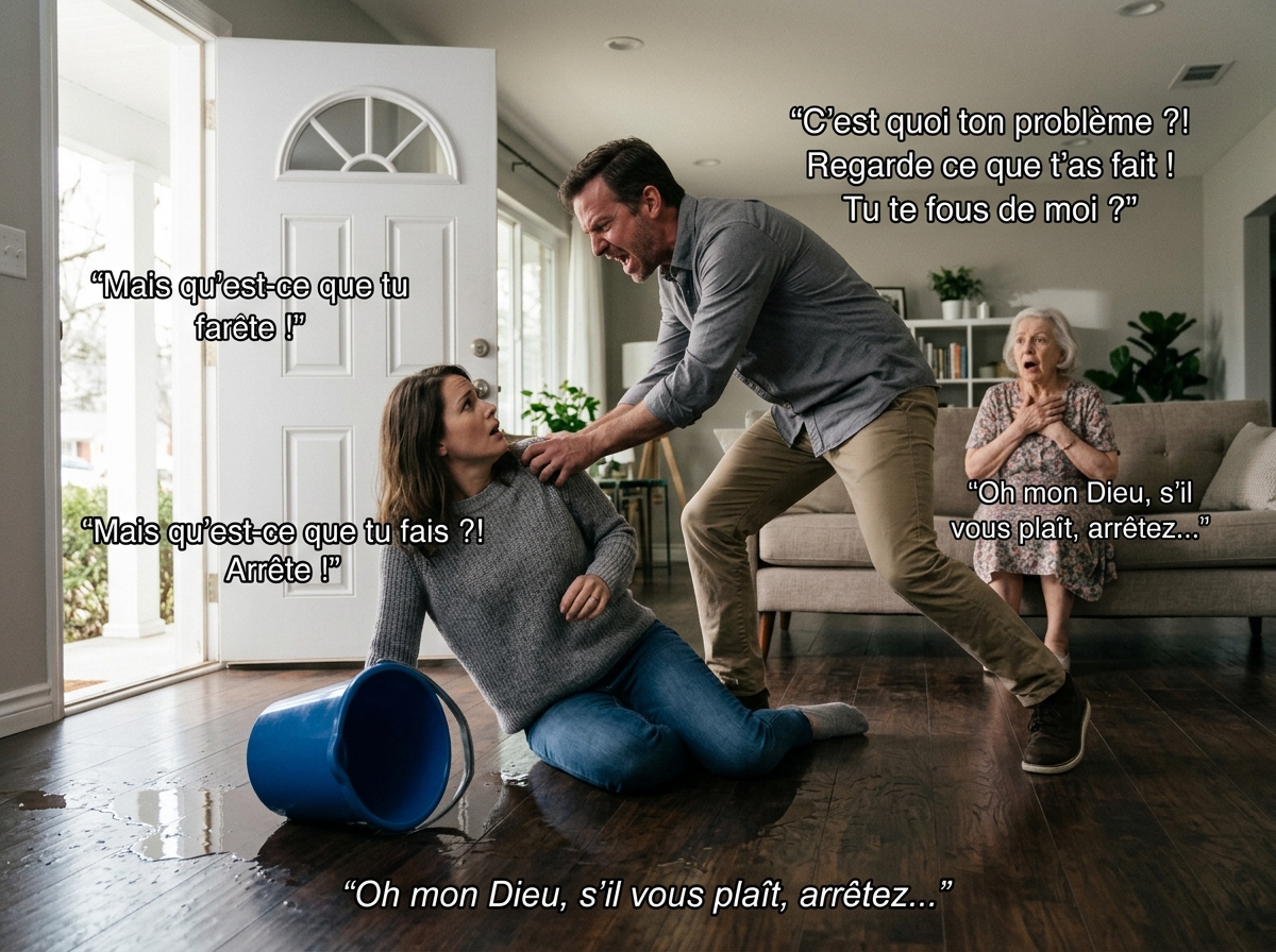 « ‘Mets-toi à genoux et présente tes excuses à ma mère—maintenant !’ mon mari… « ‘Mets-toi à genoux et présente tes excuses auprès de ma mère—maintenant !’ rugit mon mari dès qu’il vit l’eau couler des vêtements de ma belle-mère. Mais il ne savait pas ce que je venais d’entendre quelques instants plus tôt — elle riant avec sa sœur en simulant sa maladie pour que je la serve chaque jour. Mes mains tremblaient, mon cœur battait la chamade, et en le regardant, j’ai compris que ce n’était que le début de ce qui allait exploser. »