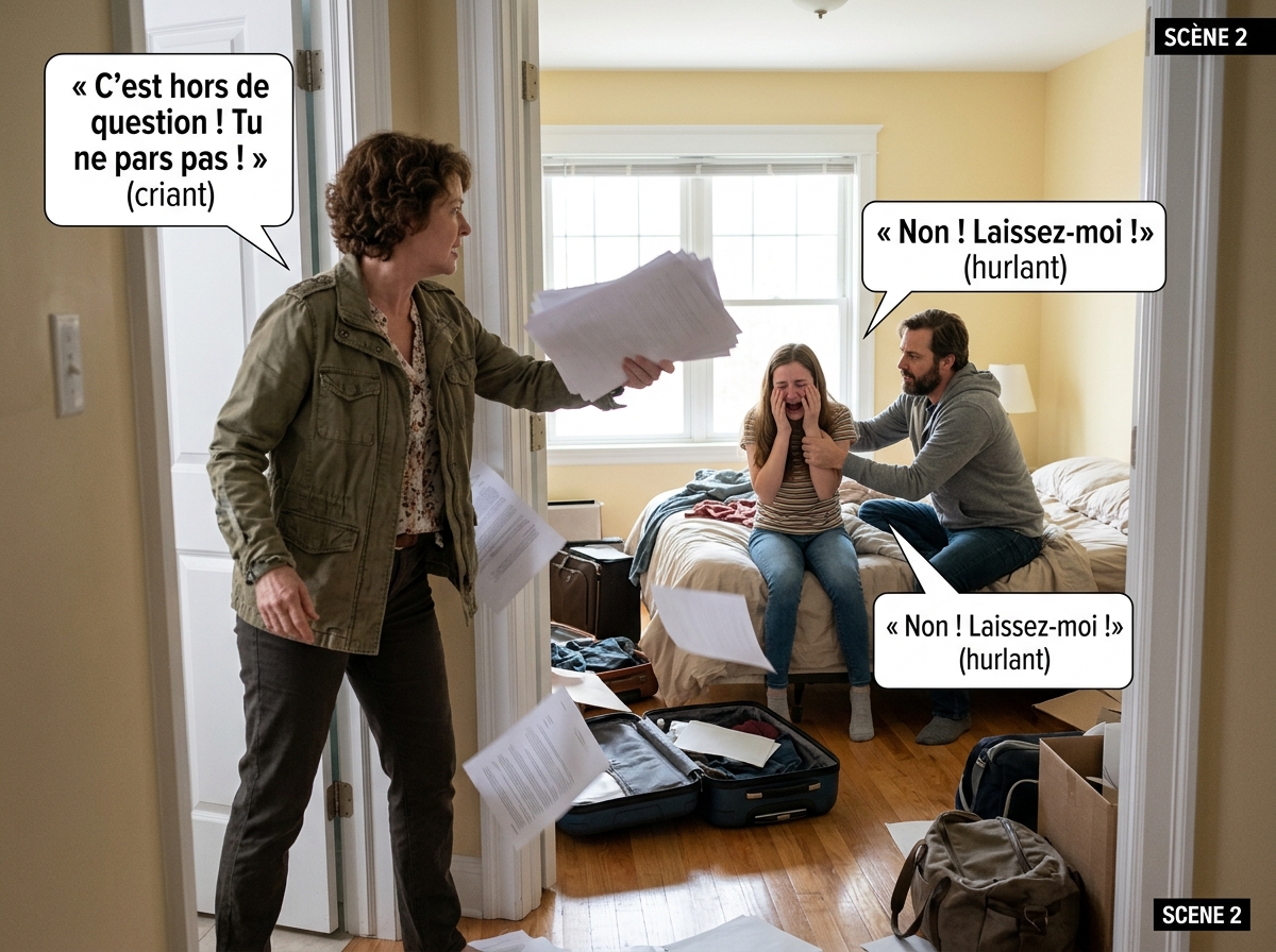 Je suis rentré chez moi en m’attendant à la paix—jusqu’à ce que je voie mes vêtements empilés dans le… Je suis rentrée chez moi en m’attendant à la paix—jusqu’à ce que je voie mes vêtements empilés dans le couloir et que j’entende ma belle-fille rire derrière la porte de ma chambre. « Cette chambre est à moi maintenant », dit-elle, satisfaite et certaine d’avoir gagné. Mes mains tremblaient, mais je souris. « Tu es sûr ? » demandai-je doucement. Elle leva les yeux au ciel — jusqu’à ce que je sorte une enveloppe de mon sac. Au moment où elle le lut, son visage devint blanc…