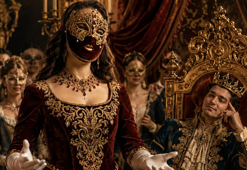 Le prince rassembla 99 jeunes femmes masquées venues des quatre coins du royaume et jura d’épouser celle dont la voix aurait conquis son cœur. Mais lorsque la jeune fille élue retira son masque, le palais tout entier se figea d’horreur devant ce qu’il vit.